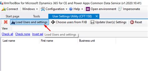 xrmtoolbox user settings utility.
